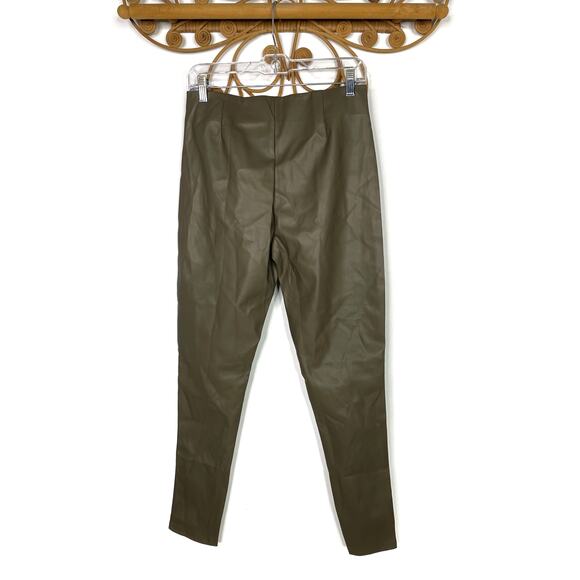 NEW MNG vegan leather legging gray taupe L - Picture 5 of 5